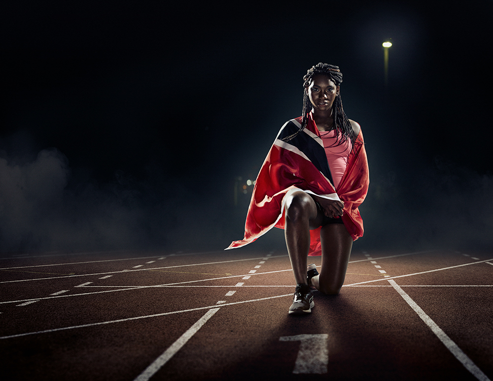 Paralympic track athlete Nyoshia Cain  photographed in Trinidad for Ogilvy for BP.