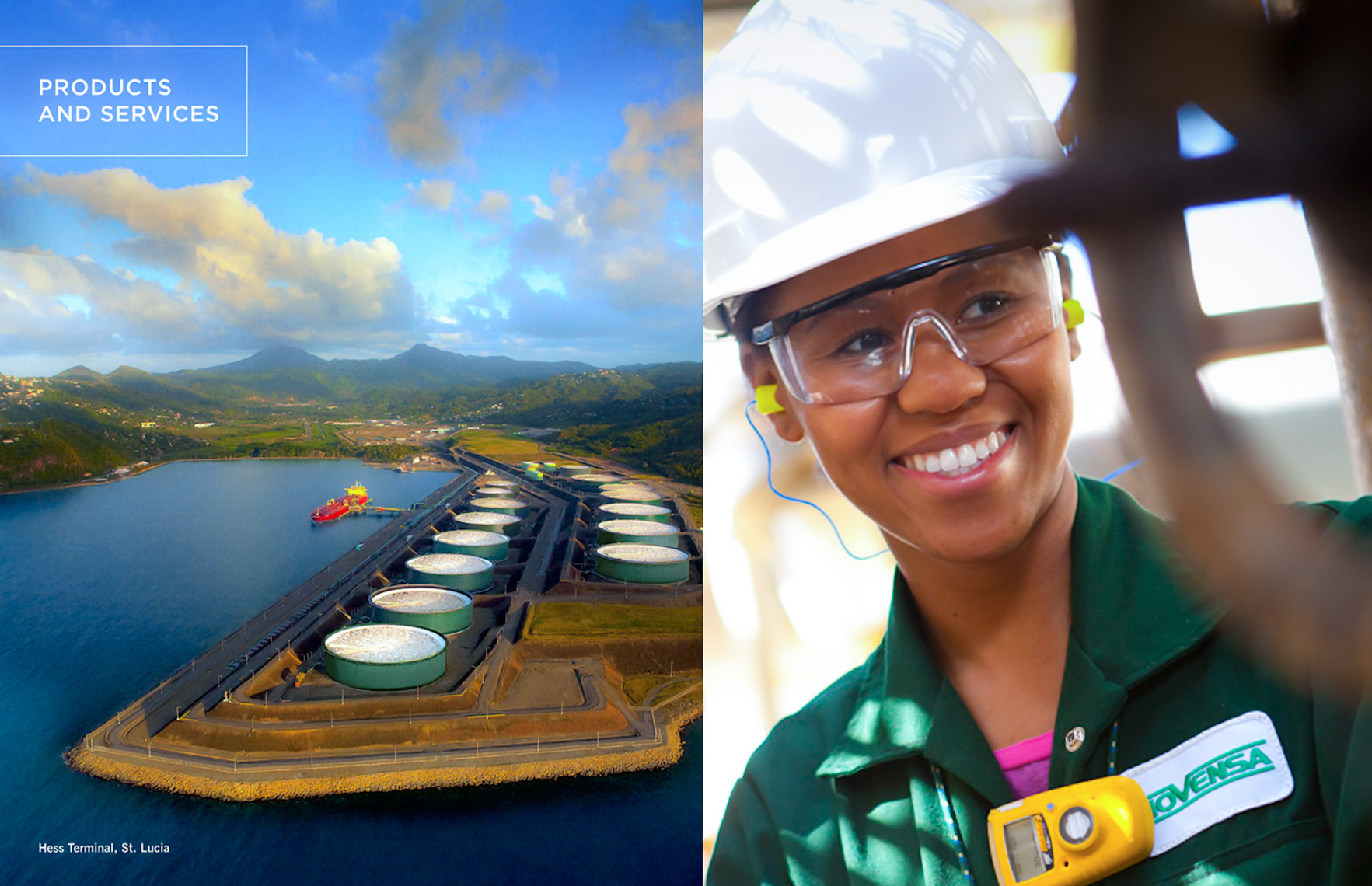 HESS Corporation facility in St. Lucia, BVI was shot for corporate reporting for Inc  Design.